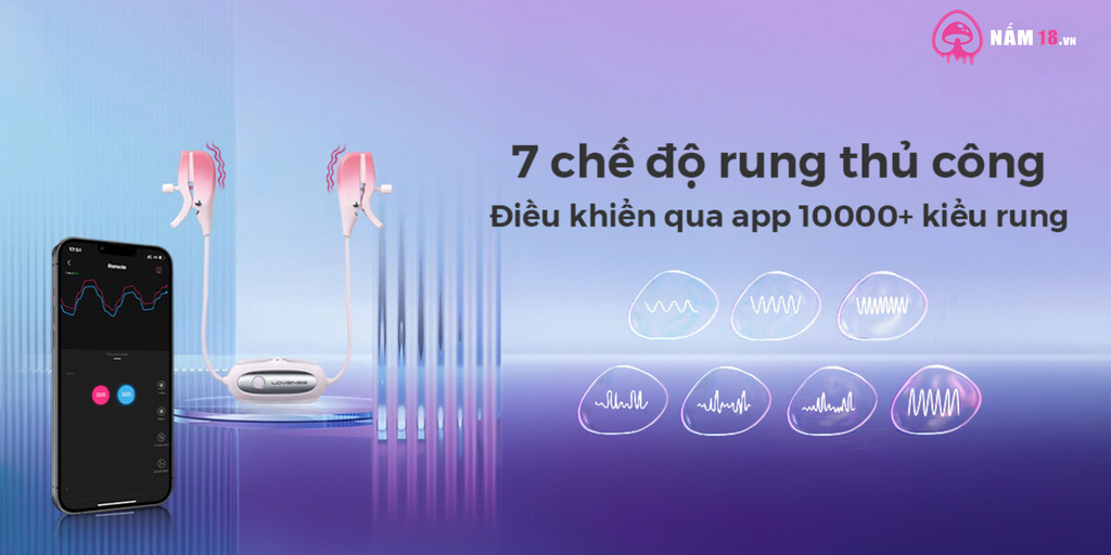 Kẹp Ti Rung Lovense Gemini Chính Hãng | Nấm 18