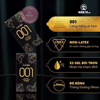 Bao Cao Su Siêu Mỏng Playah 0.01 Non Latex