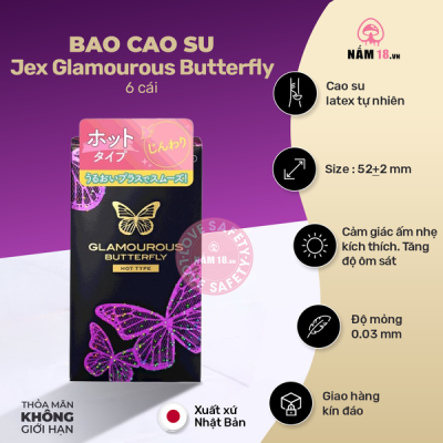 Bao Cao Su Siêu Mỏng Jex Glamourous Butterfly Hot Nóng Ấm
