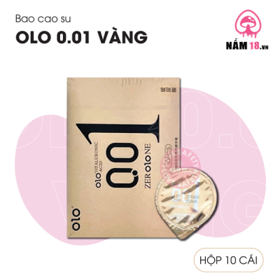 Bao Cao Su Gân Gai Olo 0.01 Vàng - Hộp 10 Cái