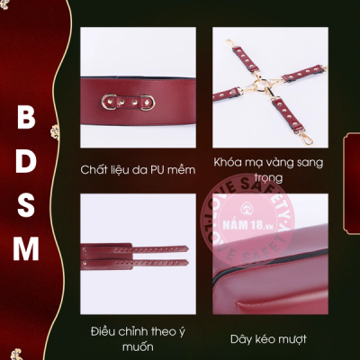 Bộ Dụng Cụ Bạo Dâm Slave PU
