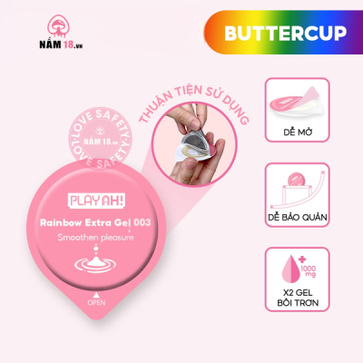 Bao Cao Su Siêu Mỏng PlayAh Rainbow Gel 003