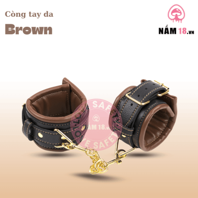 Còng Tay Da Brown Unisex
