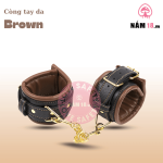 Còng Tay Da Brown Unisex