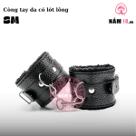 Còng Tay SM Bằng Da Có Lót Lông Mềm BDSM