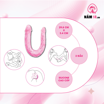 Dương Vật Giả 2 Đầu Double Dog Silicone