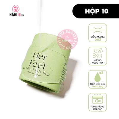 Bao Cao Su Siêu Mỏng PlayAh Her Feel Ultra Thin 003 Hương Nước Hoa