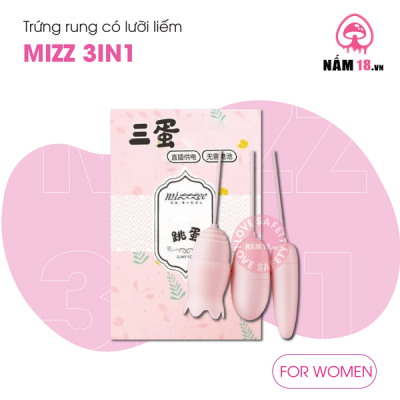 Trứng Rung MizzZee 3in1 Có Lưỡi Liếm