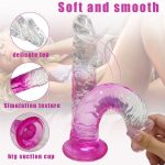 Dương Vật Dính Tường Dildo Silicone Trong Suốt