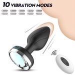 Phích Cắm Hậu Môn Silicone 10 Chế Độ Rung Có Đèn Led