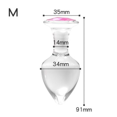 Phích Cắm Hậu Môn Thủy Tinh Đính Đá Plug1