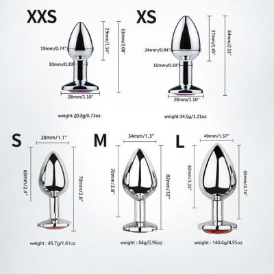 Phích Cắm Hậu Môn Inox Đính Đá Tròn - Đủ Size
