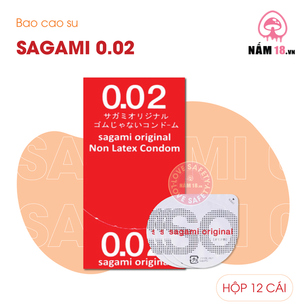 Bao Cao Su Siêu Mỏng Sagami 0.02 - Hộp 12 Cái