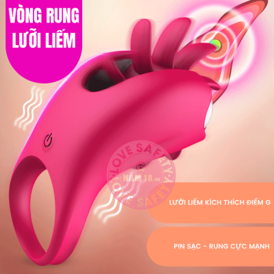 Vòng Rung Tăng Khoái Cảm Cock Ring Lưỡi Liếm