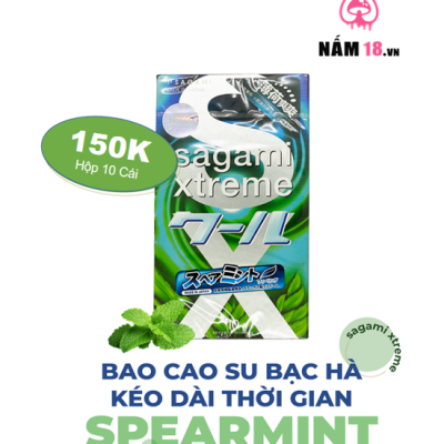 Bao Cao Su Hương Bạc Hà Sagami Xtreme Spearmint Mát Lạnh