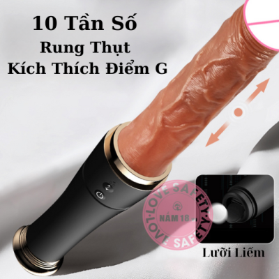 Dương Vật Giả Basebal Baf Tỏa Nhiệt 10 Chế Độ Rung Thụt