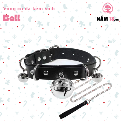Vòng Cổ Da Bell Kèm Xích - Đồ Chơi BDSM